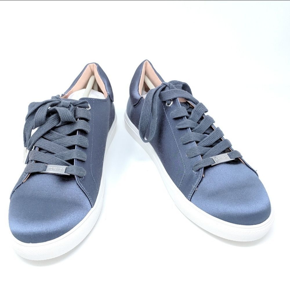 TOPSHOP Catseye Gray Satin Lace Up Sneakers Women's 10.5